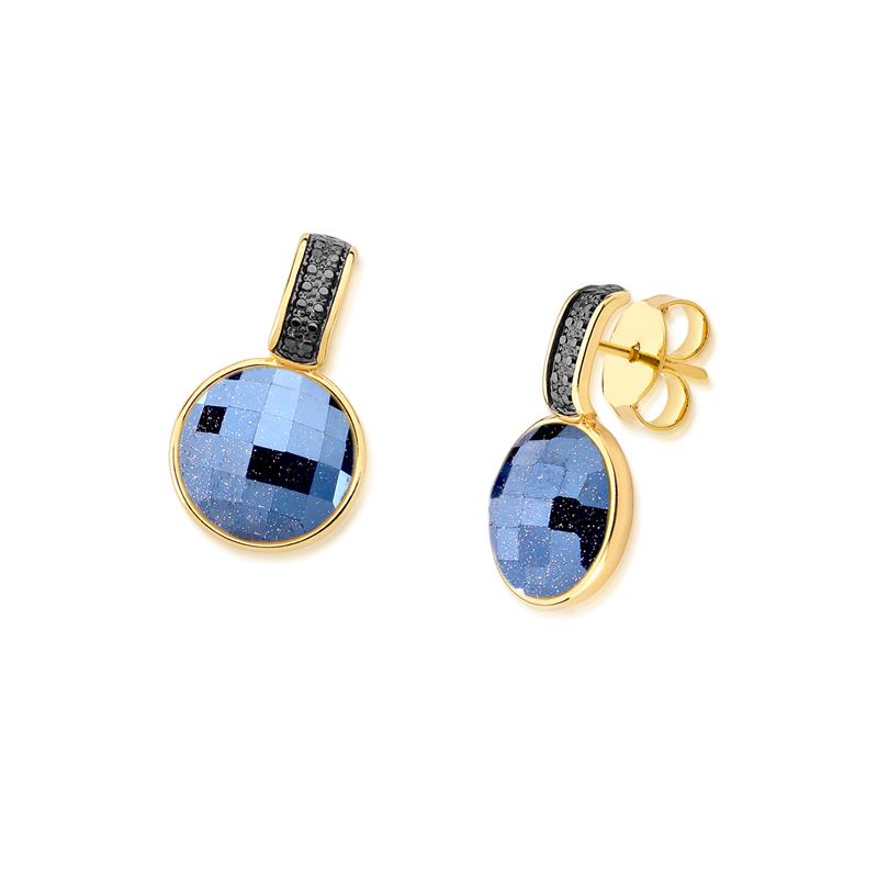 BRINCO FOLHEADO A OURO E RÓDIO NEGRO