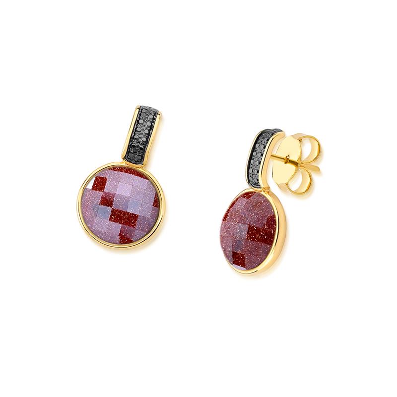 BRINCO FOLHEADO A OURO E RÓDIO NEGRO