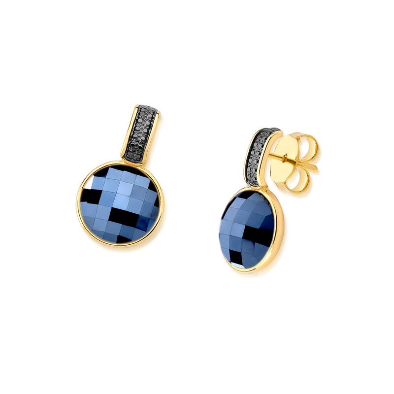 BRINCO FOLHEADO A OURO E RÓDIO NEGRO