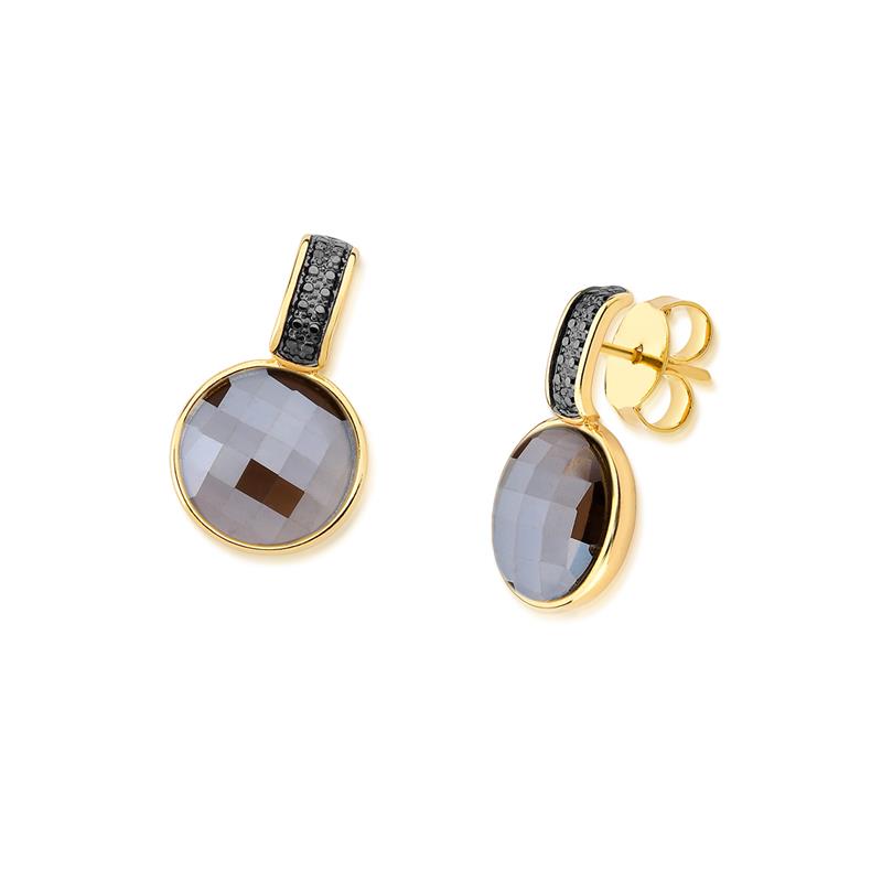 BRINCO FOLHEADO A OURO E RÓDIO NEGRO