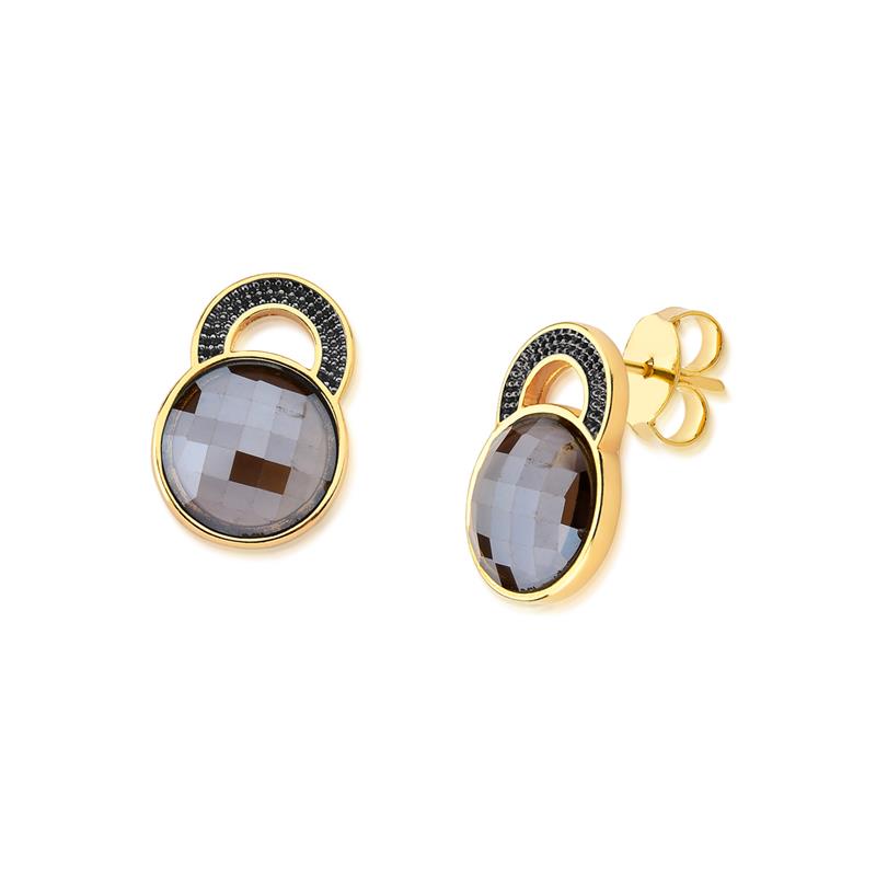 BRINCO FOLHEADO A OURO E RÓDIO NEGRO