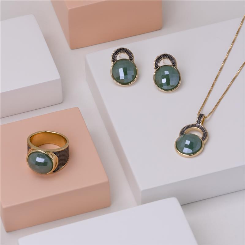 BRINCO FOLHEADO A OURO E RÓDIO NEGRO