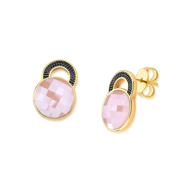 BRINCO FOLHEADO A OURO E RÓDIO NEGRO