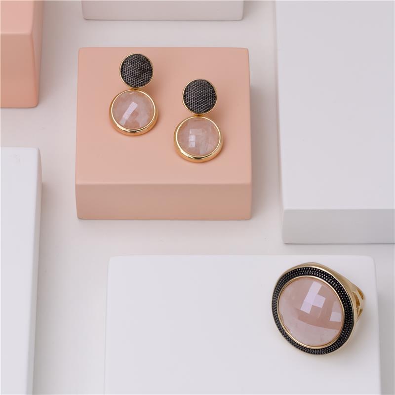 BRINCO FOLHEADO A OURO E RÓDIO NEGRO