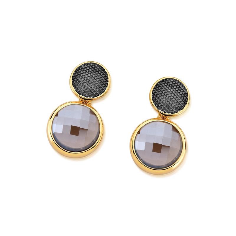 BRINCO FOLHEADO A OURO E RÓDIO NEGRO