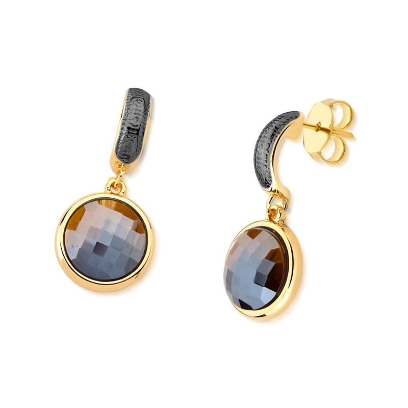 BRINCO FOLHEADO A OURO E RÓDIO NEGRO