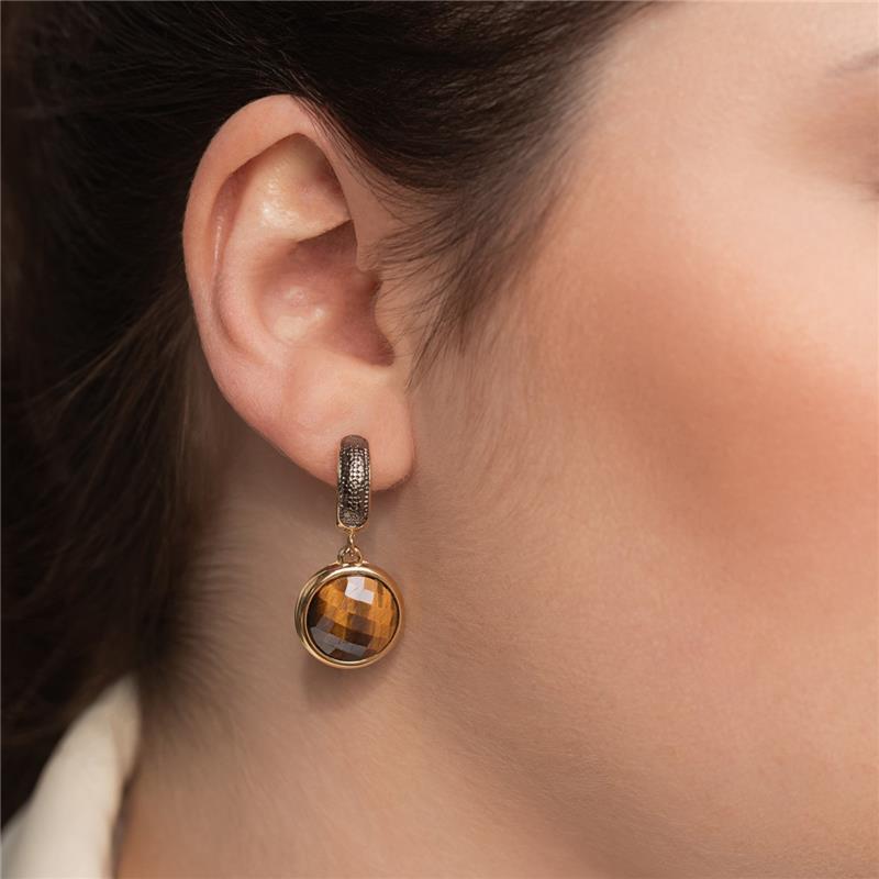 BRINCO FOLHEADO A OURO E RÓDIO NEGRO