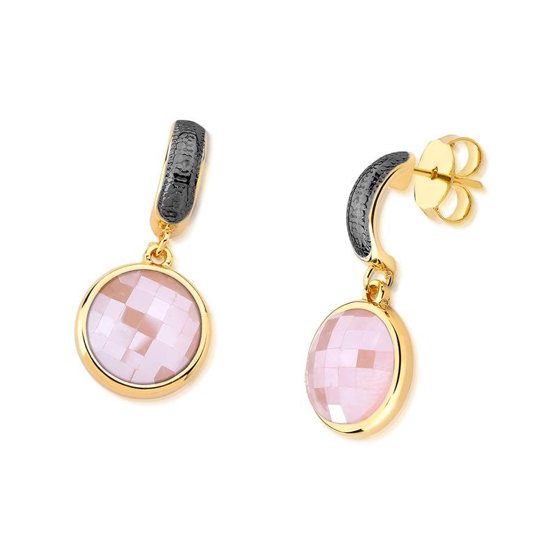 BRINCO FOLHEADO A OURO E RÓDIO NEGRO