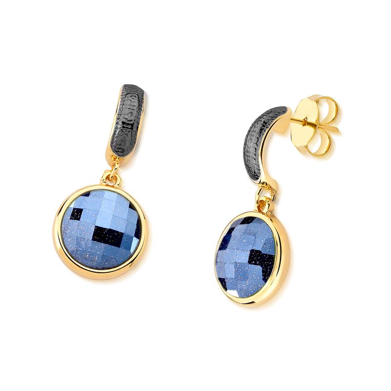 BRINCO FOLHEADO A OURO E RÓDIO NEGRO