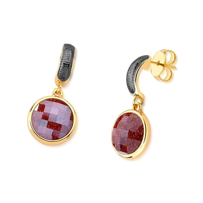 BRINCO FOLHEADO A OURO E RÓDIO NEGRO