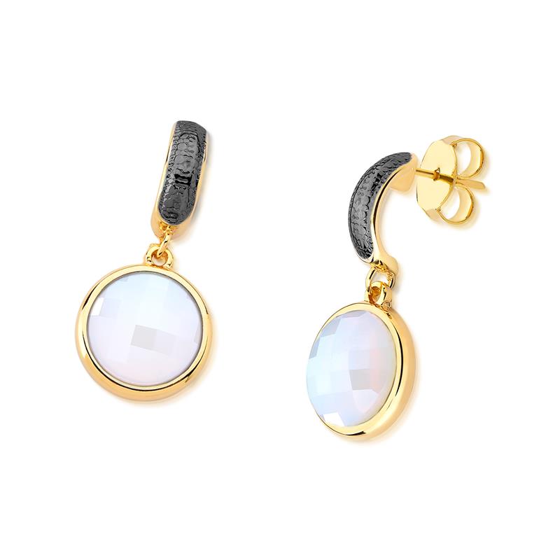 BRINCO FOLHEADO A OURO E RÓDIO NEGRO