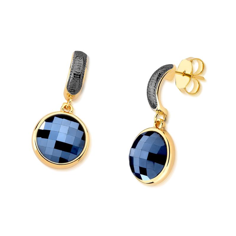 BRINCO FOLHEADO A OURO E RÓDIO NEGRO