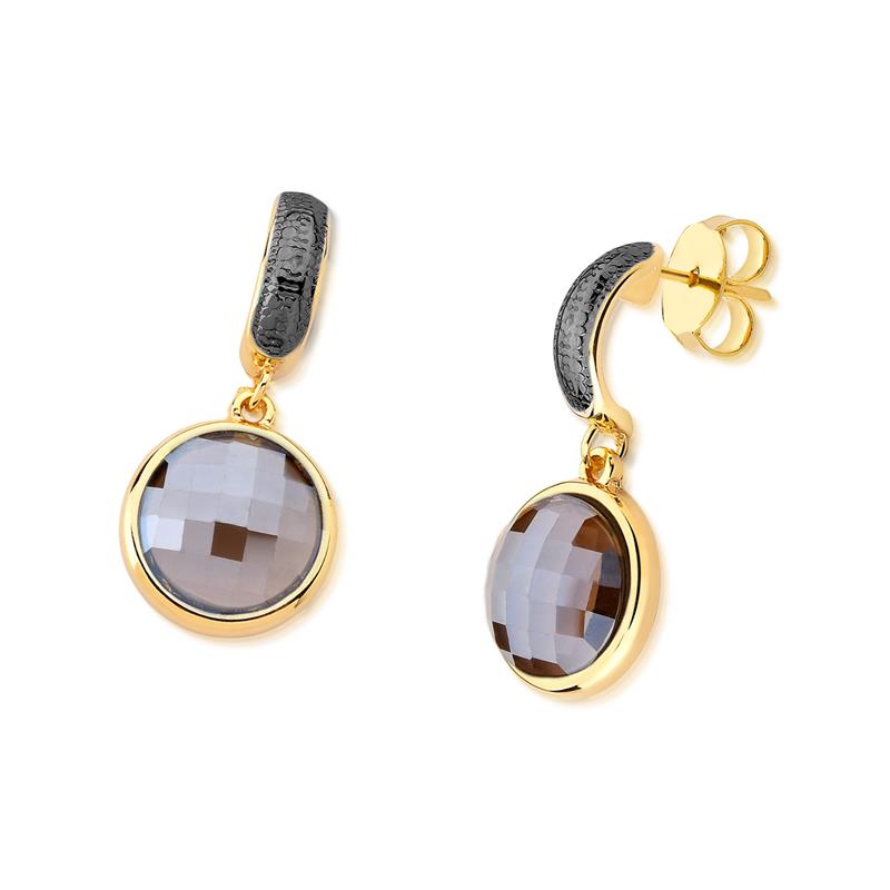 BRINCO FOLHEADO A OURO E RÓDIO NEGRO