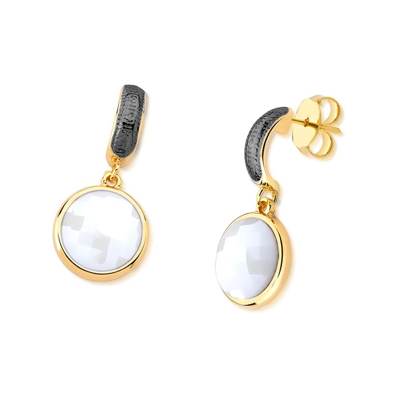 BRINCO FOLHEADO A OURO E RÓDIO NEGRO