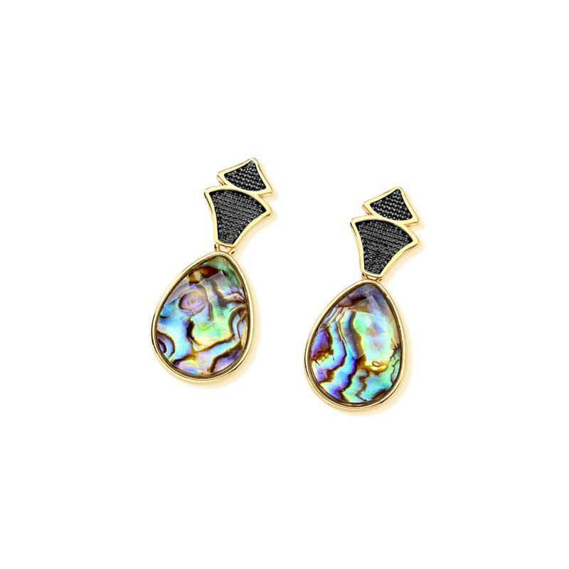 BRINCO FOLHEADO A OURO E RÓDIO NEGRO