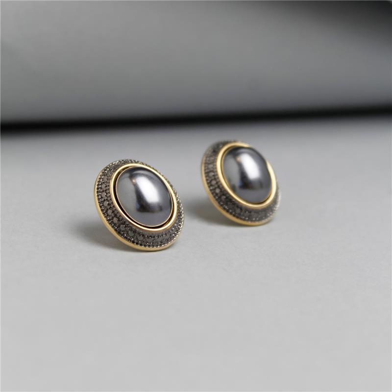 BRINCO FOLHEADO A OURO E RÓDIO NEGRO