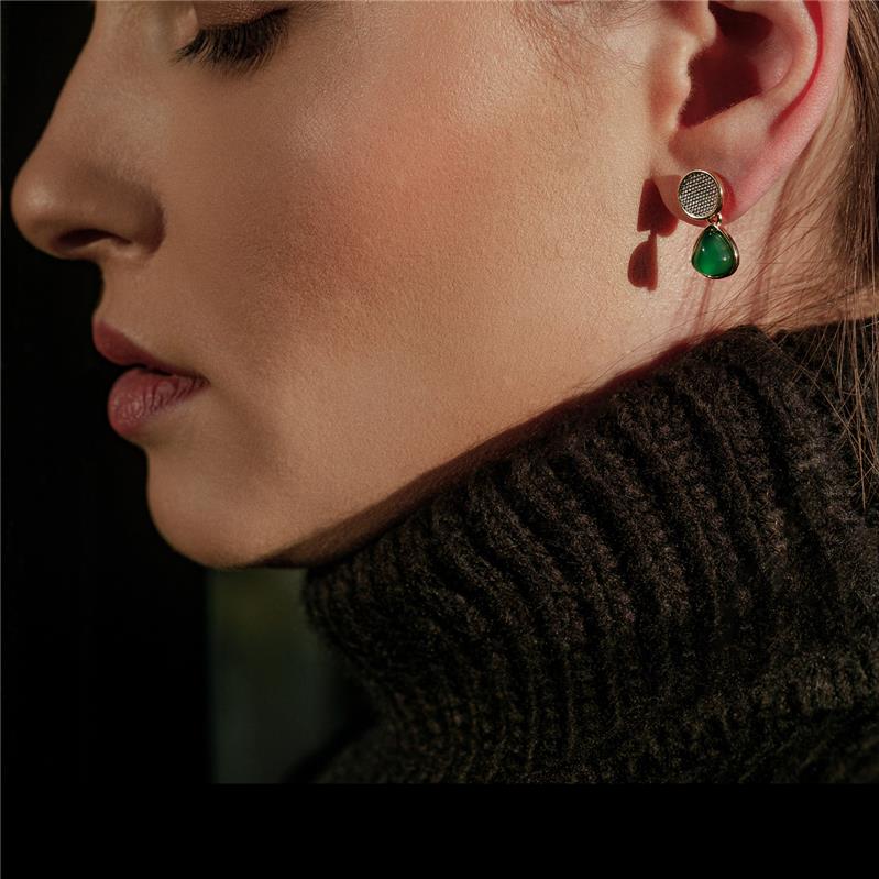 BRINCO FOLHEADO A OURO E RÓDIO BRANCO