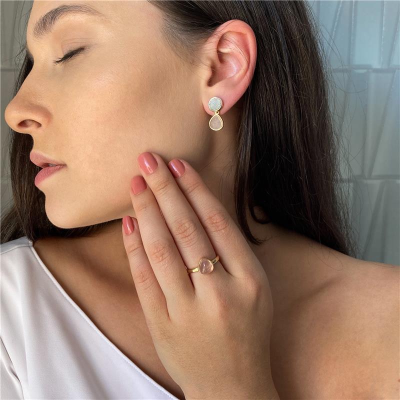 BRINCO FOLHEADO A OURO E RÓDIO BRANCO