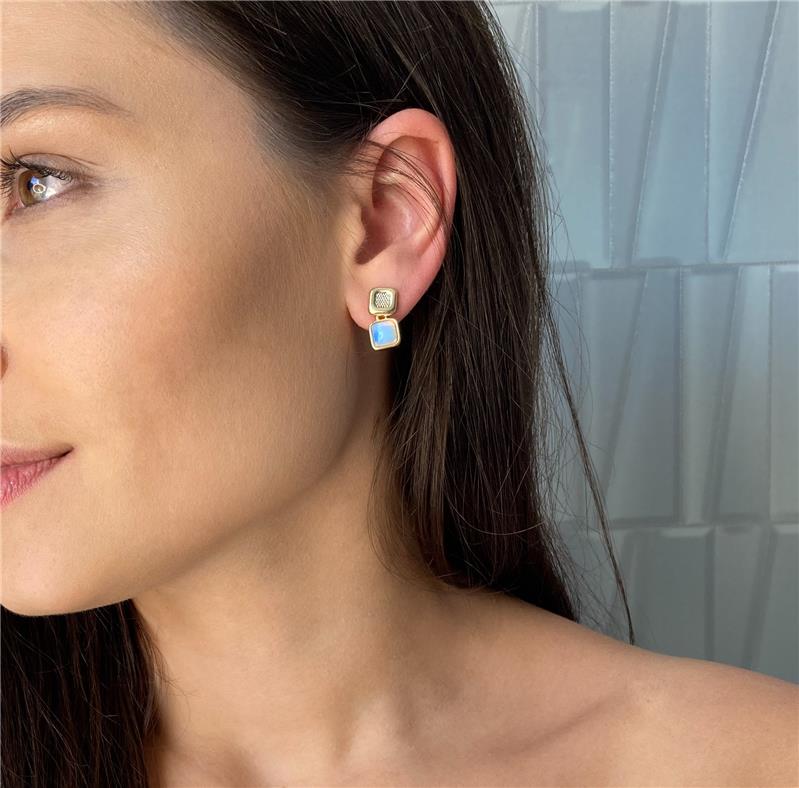 BRINCO FOLHEADO A OURO E RÓDIO BRANCO