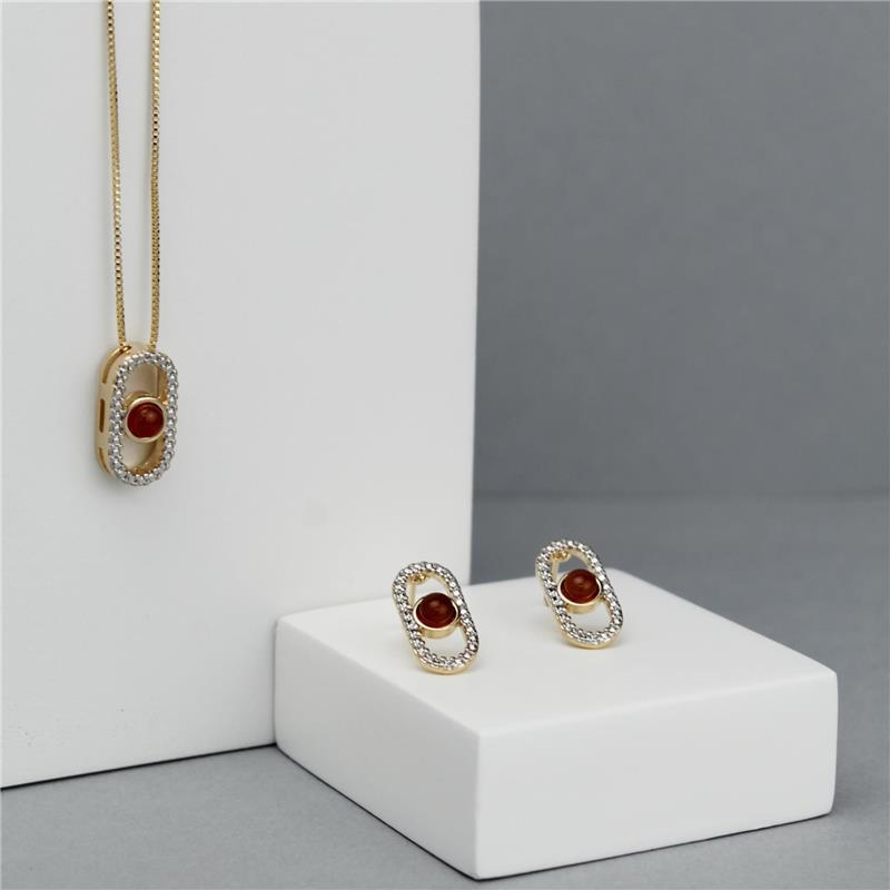 BRINCO FOLHEADO A OURO E RÓDIO BRANCO