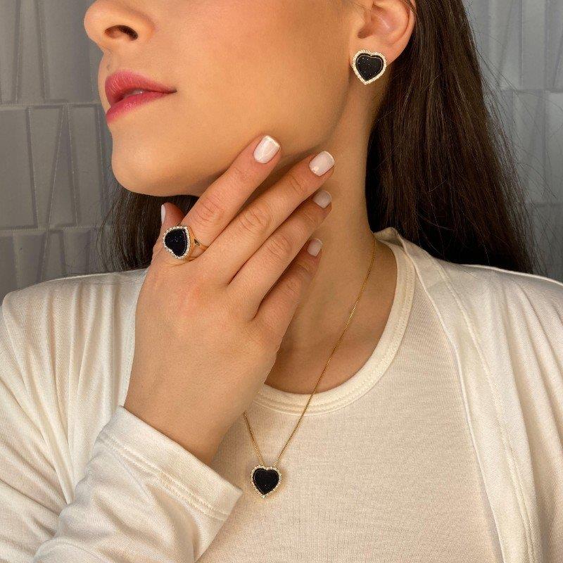 BRINCO FOLHEADO A OURO E RÓDIO BRANCO