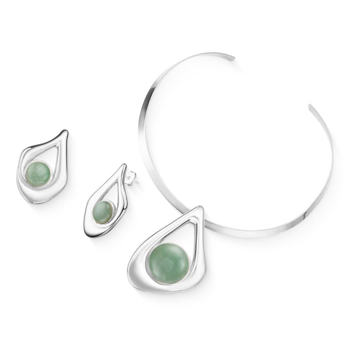 CONJUNTO FOLHEADO A PRATA