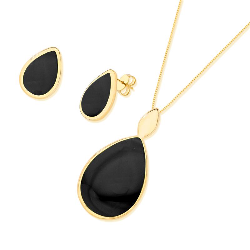 CONJUNTO FOLHEADO A OURO