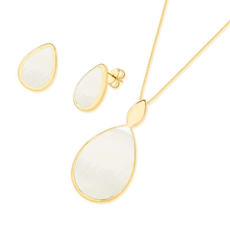 CONJUNTO FOLHEADO A OURO