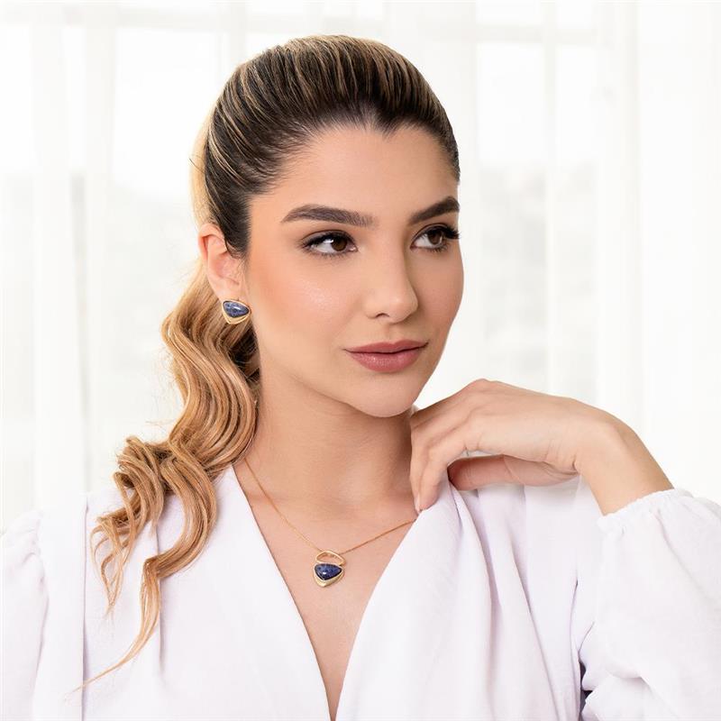 CONJUNTO FOLHEADO A OURO