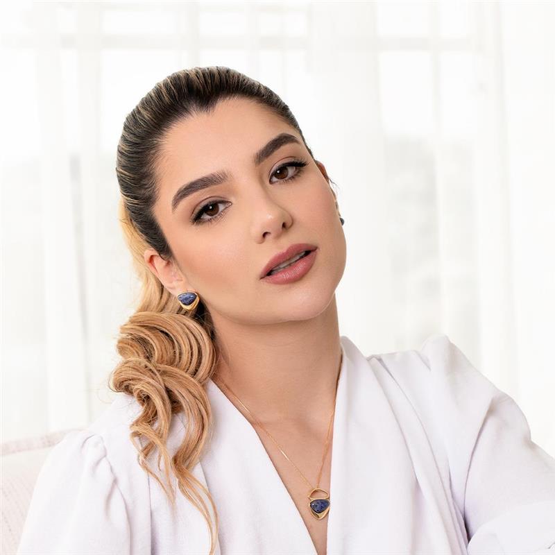 CONJUNTO FOLHEADO A OURO