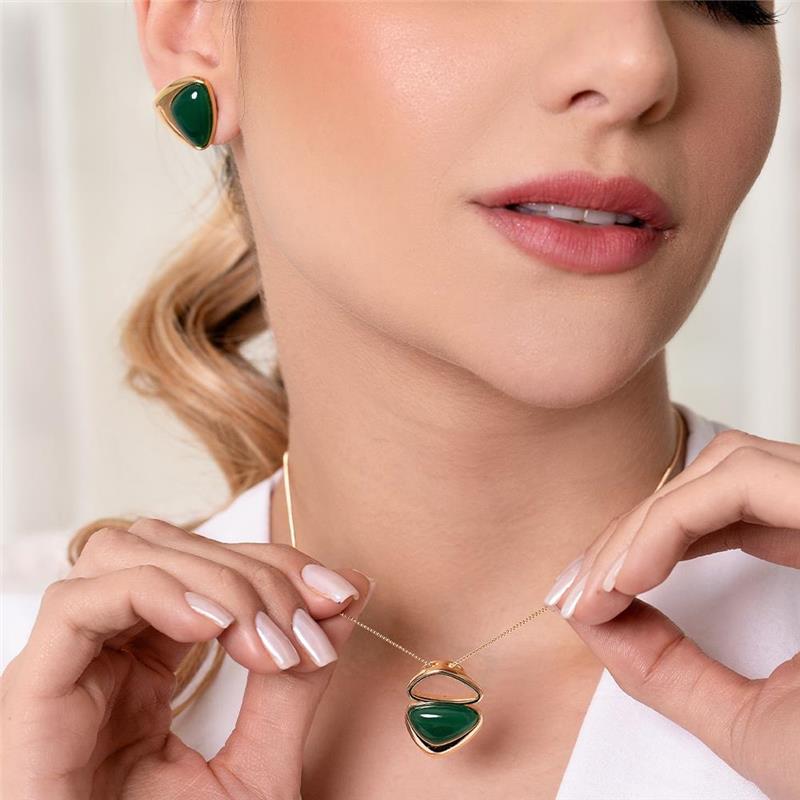 CONJUNTO FOLHEADO A OURO