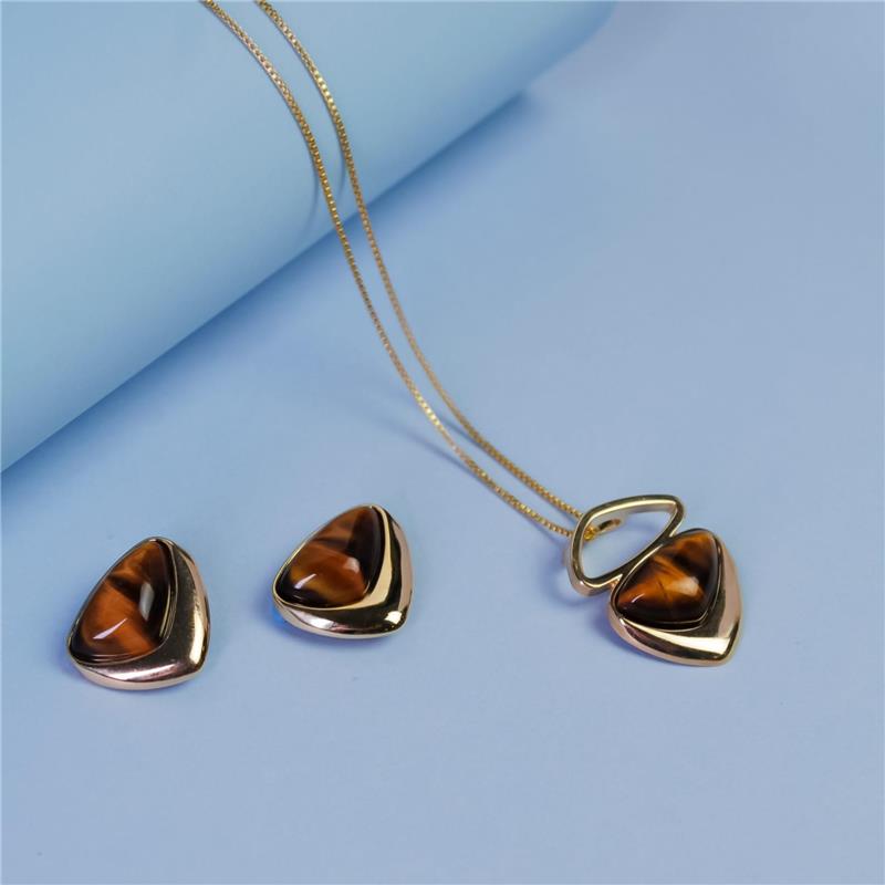 CONJUNTO FOLHEADO A OURO