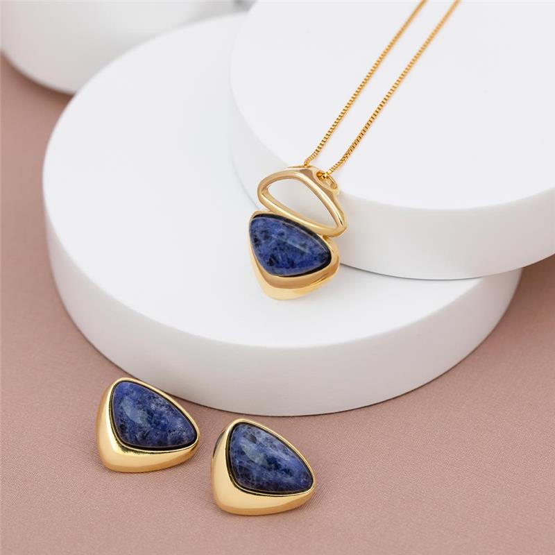 CONJUNTO FOLHEADO A OURO