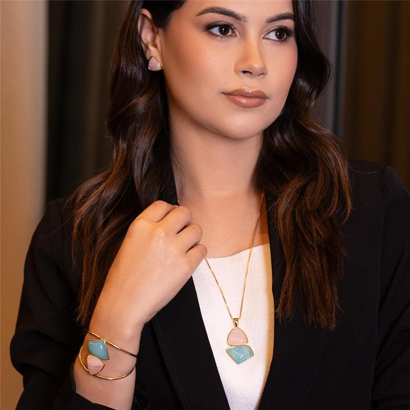 CONJUNTO FOLHEADO A OURO