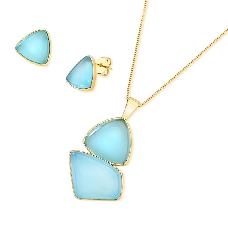 CONJUNTO FOLHEADO A OURO