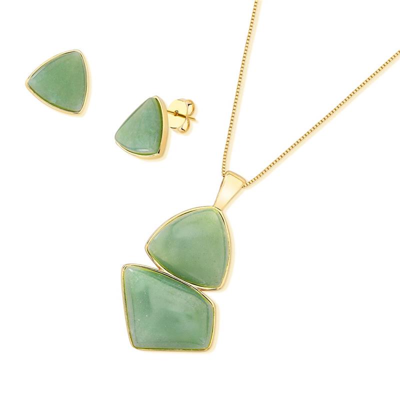 CONJUNTO FOLHEADO A OURO