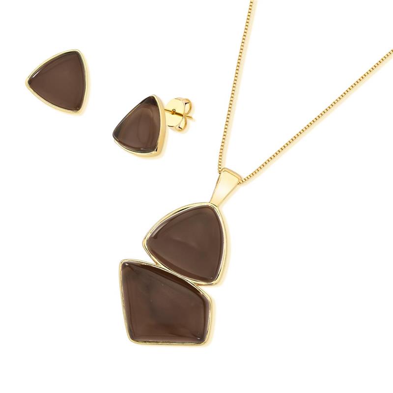 CONJUNTO FOLHEADO A OURO