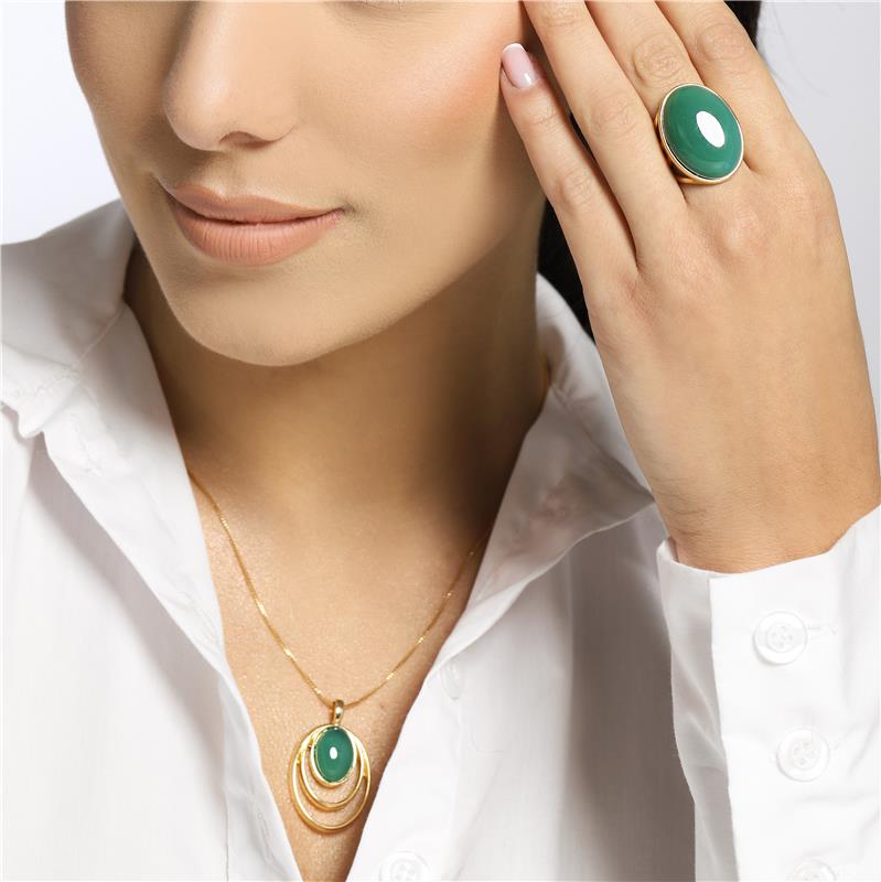 CONJUNTO FOLHEADO A OURO