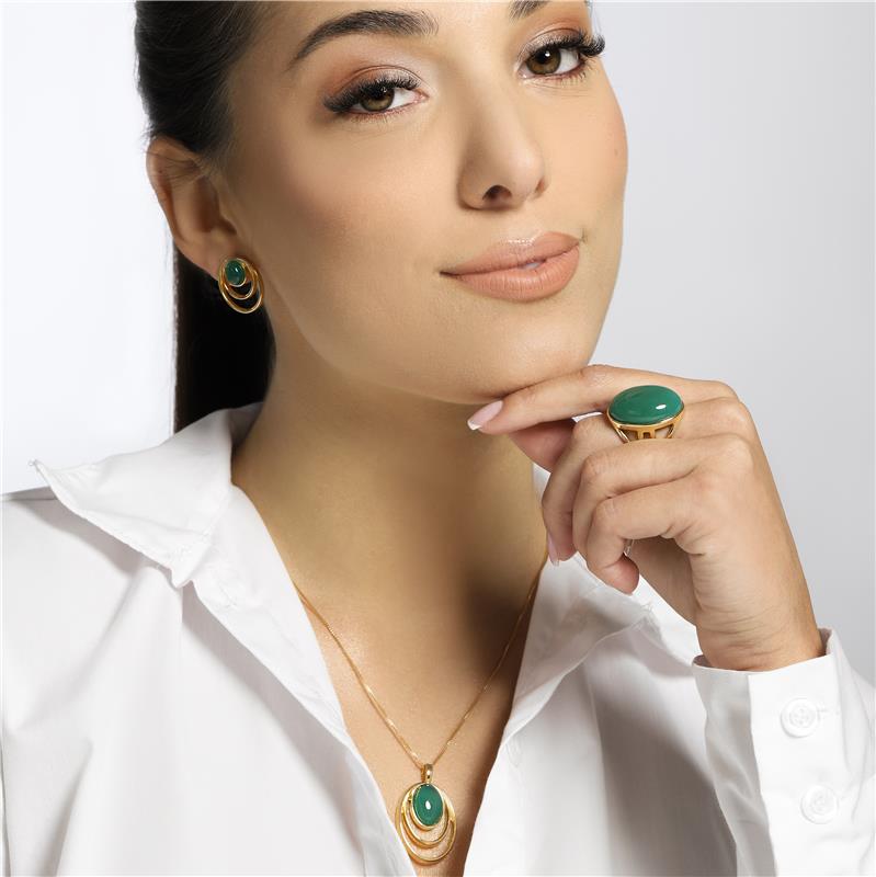 CONJUNTO FOLHEADO A OURO