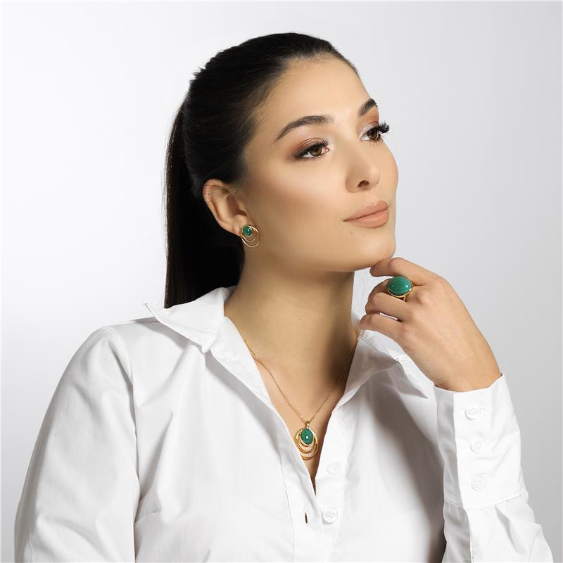 CONJUNTO FOLHEADO A OURO