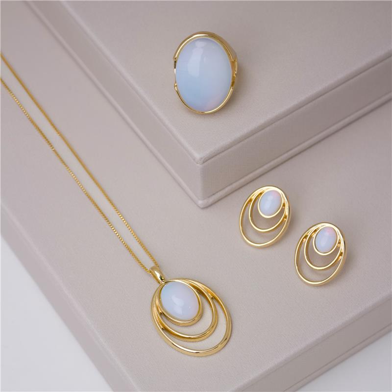 CONJUNTO FOLHEADO A OURO