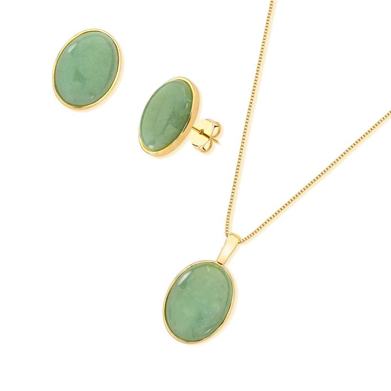 CONJUNTO FOLHEADO A OURO