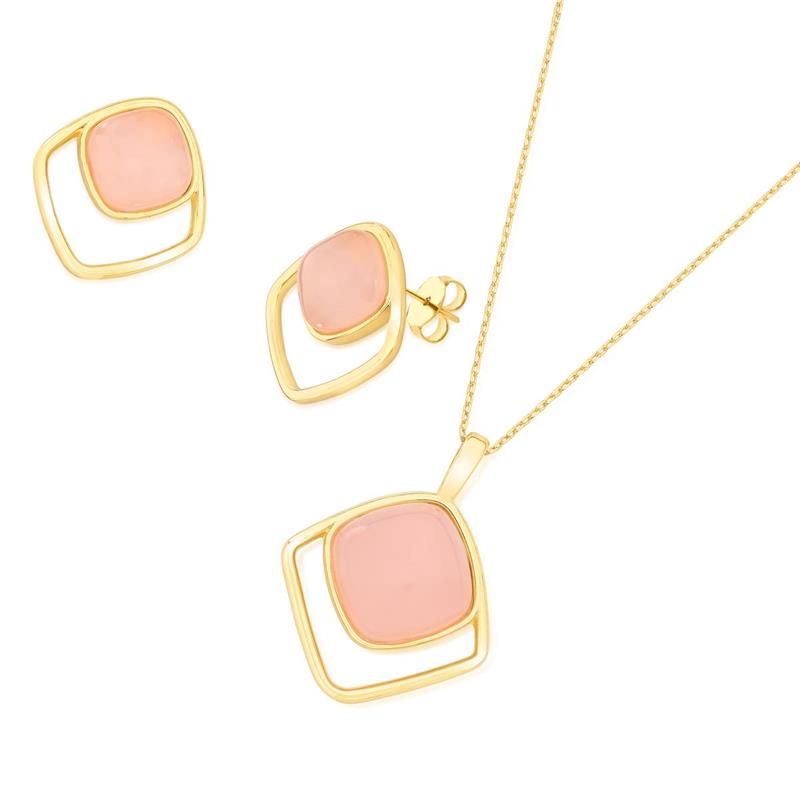 CONJUNTO FOLHEADO A OURO