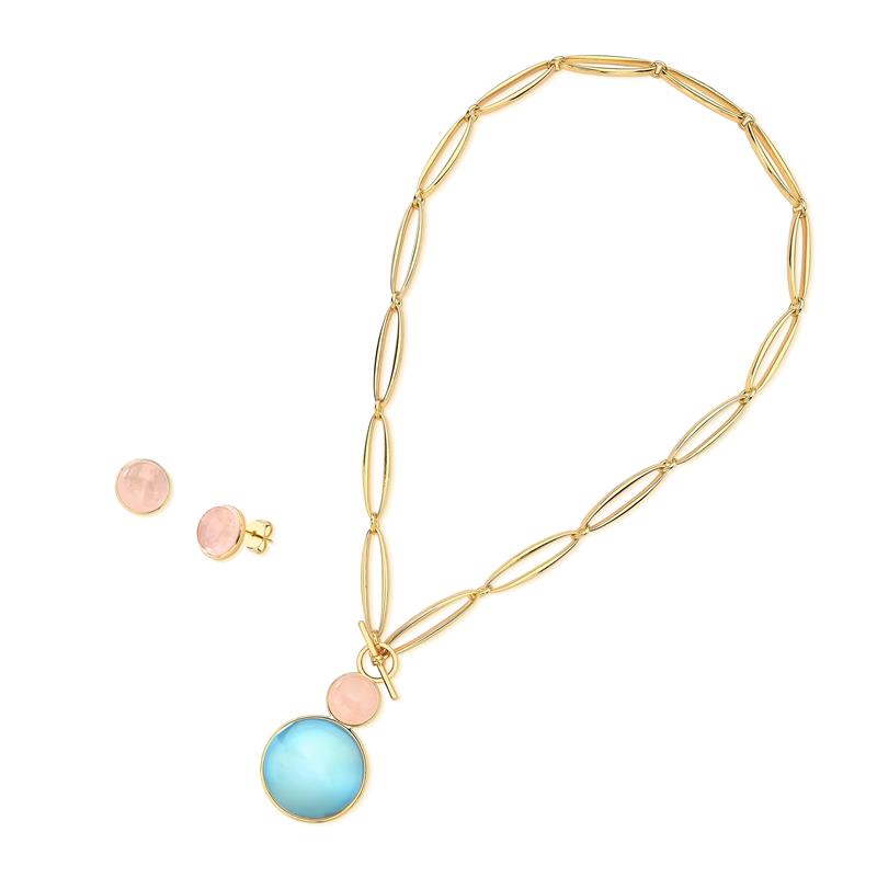 CONJUNTO FOLHEADO A OURO