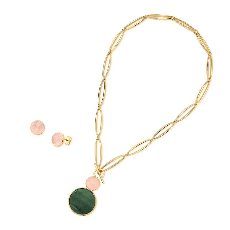 CONJUNTO FOLHEADO A OURO