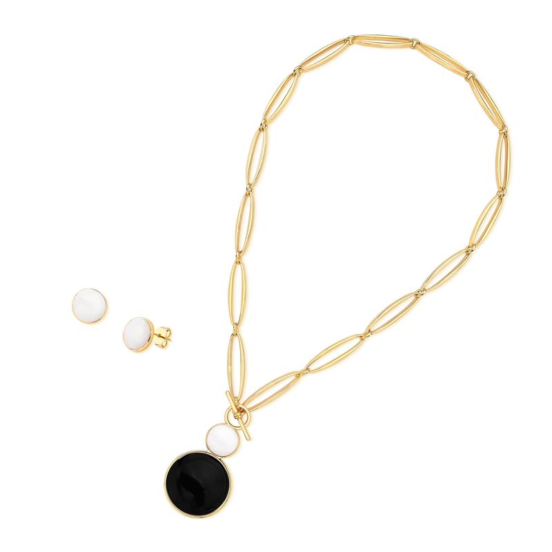 CONJUNTO FOLHEADO A OURO