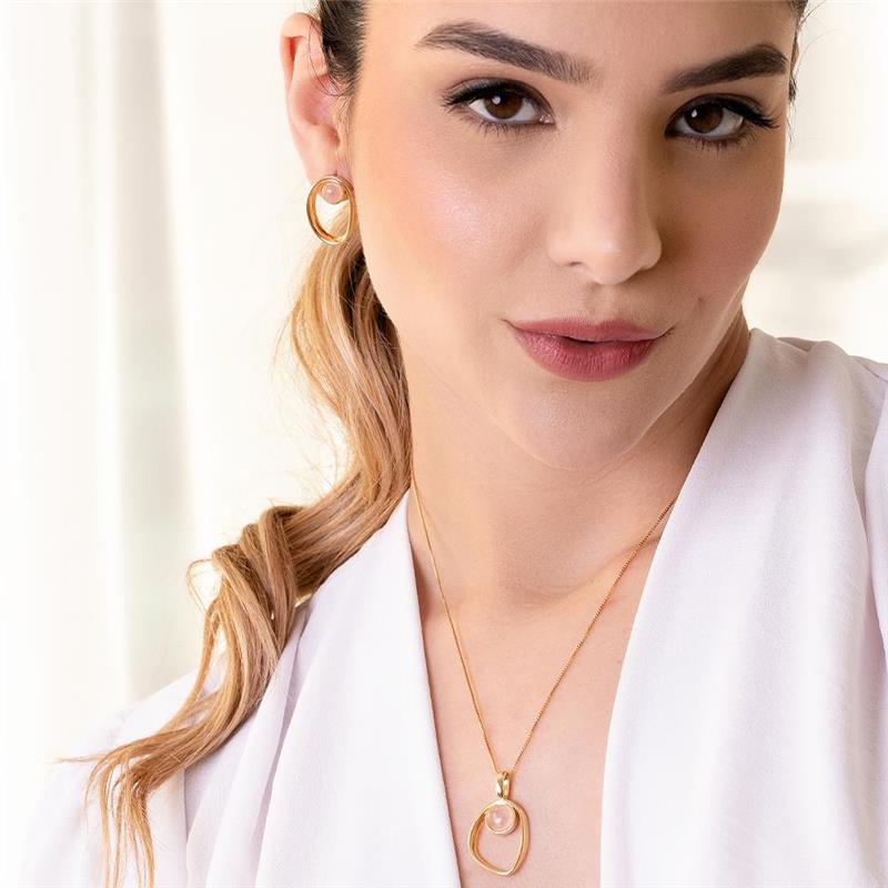 CONJUNTO FOLHEADO A OURO