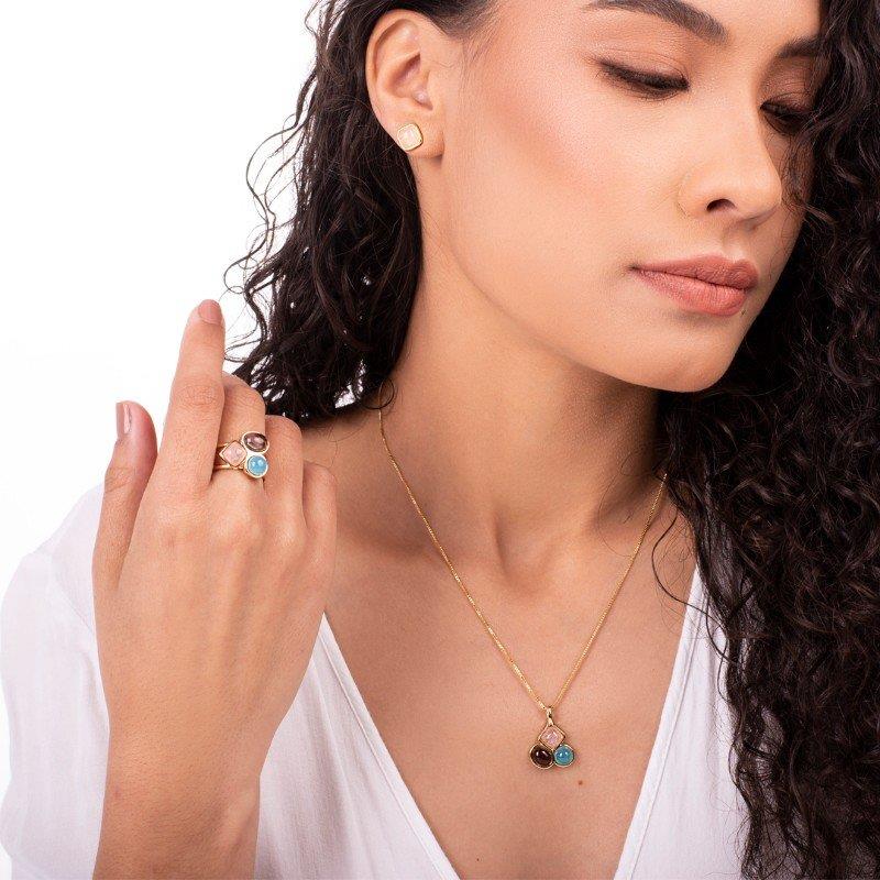 CONJUNTO FOLHEADO A OURO