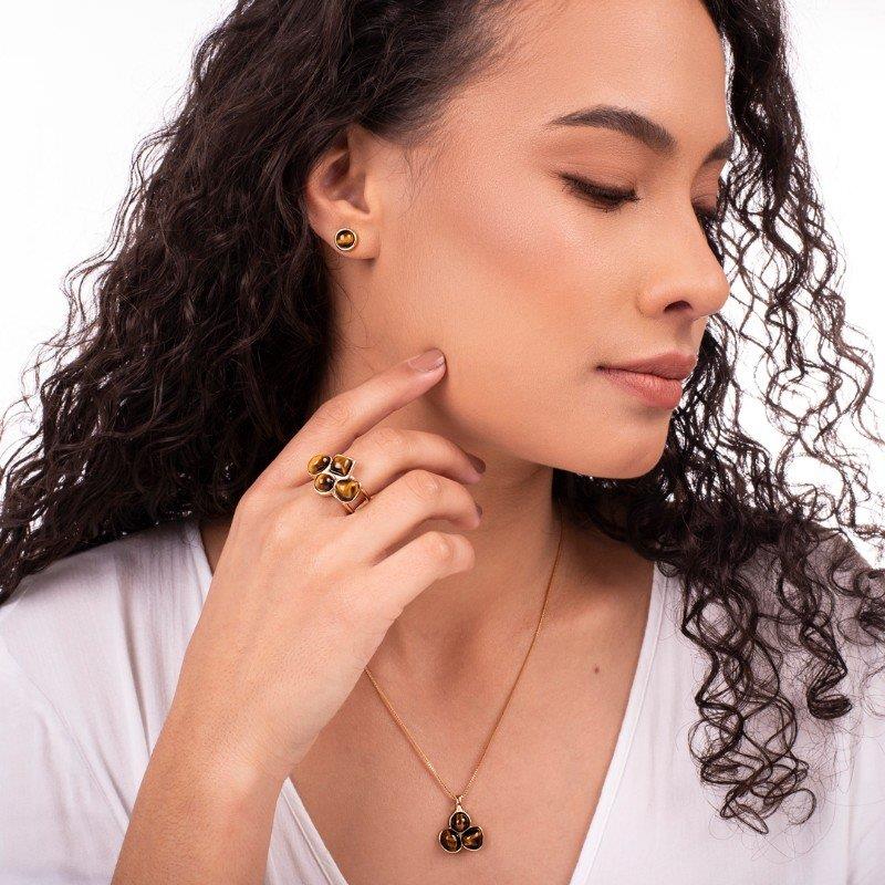 CONJUNTO FOLHEADO A OURO