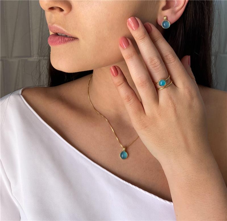 CONJUNTO FOLHEADO A OURO